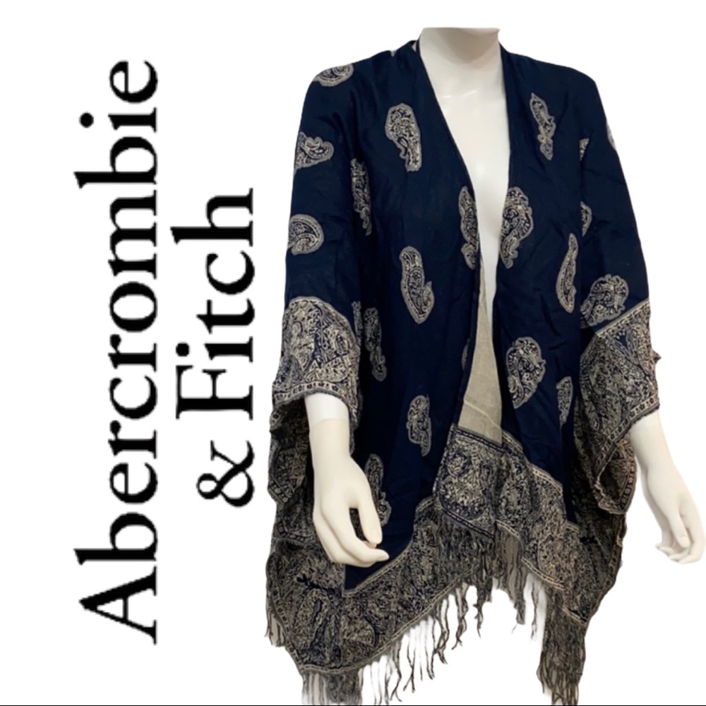 Abercrombie & Fitch Fringe Jacket Wrap Sweater